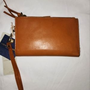 Lucky Brand tan genuine leather wallet.